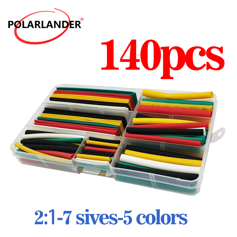 Heat Shrink Tubing - ชุดท่อหดความร้อนโพลีโอเลฟิน 140 ชิ้น อัตราการหดตัว 2:1 ทนไฟ