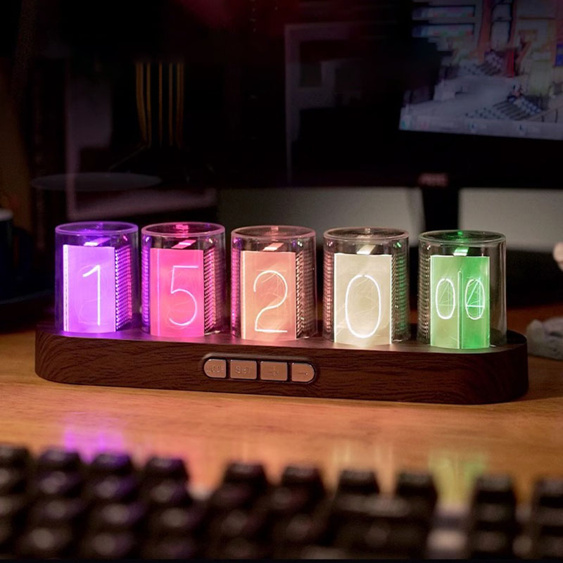 Diy Electronics Desk - นาฬิกาหลอดอิเล็กทรอนิกส์ DIY ดิจิตอลสร้างสรรค์ นาฬิกาหลอดเรืองแสง LED แสง