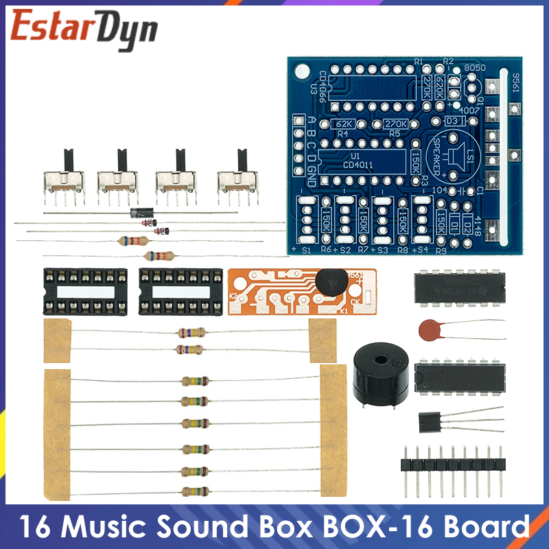 Diy Electronics Gadget - กล่องเสียงดนตรี 16 เสียง BOX-16 บอร์ด 16-Tone