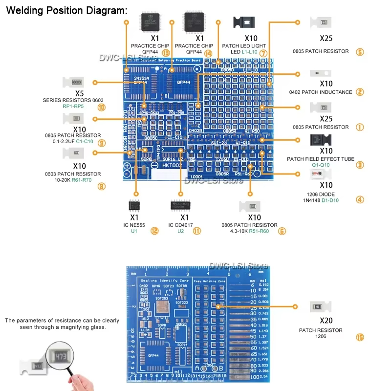 02 ส่วนประกอบแพทช์อิเล็กทรอนิก - Diy Electronics Gadget บทวิจารณ์และราคา